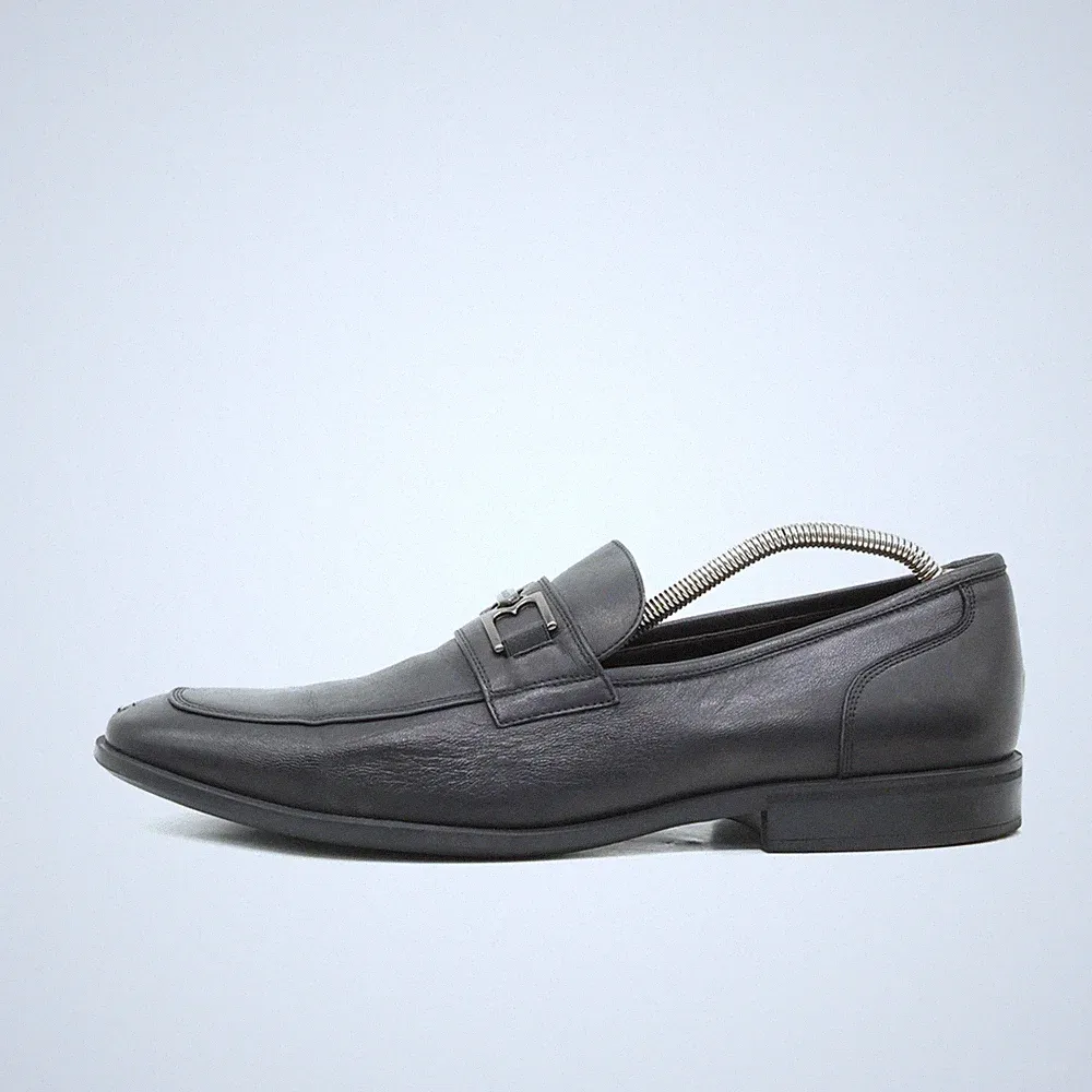 Bruno Magli Herren BM600302 Mokassin Schwarz Leder Loafers Loafer EU 45.5