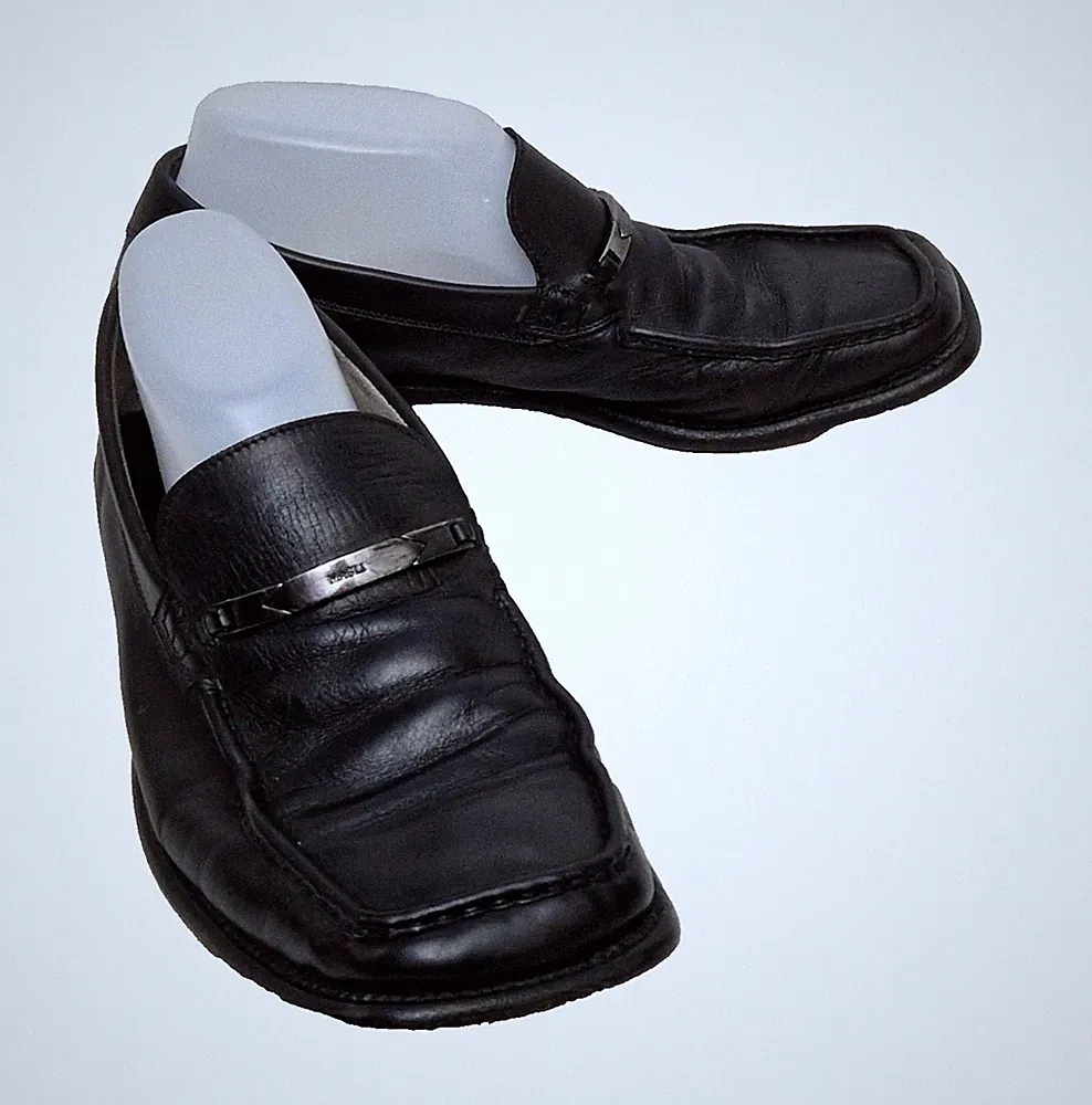 BRUNO MAGLI Premium Designer Herren Schwarz Leder Halbschuhe Schuhe EU 40,6 UK 6,5