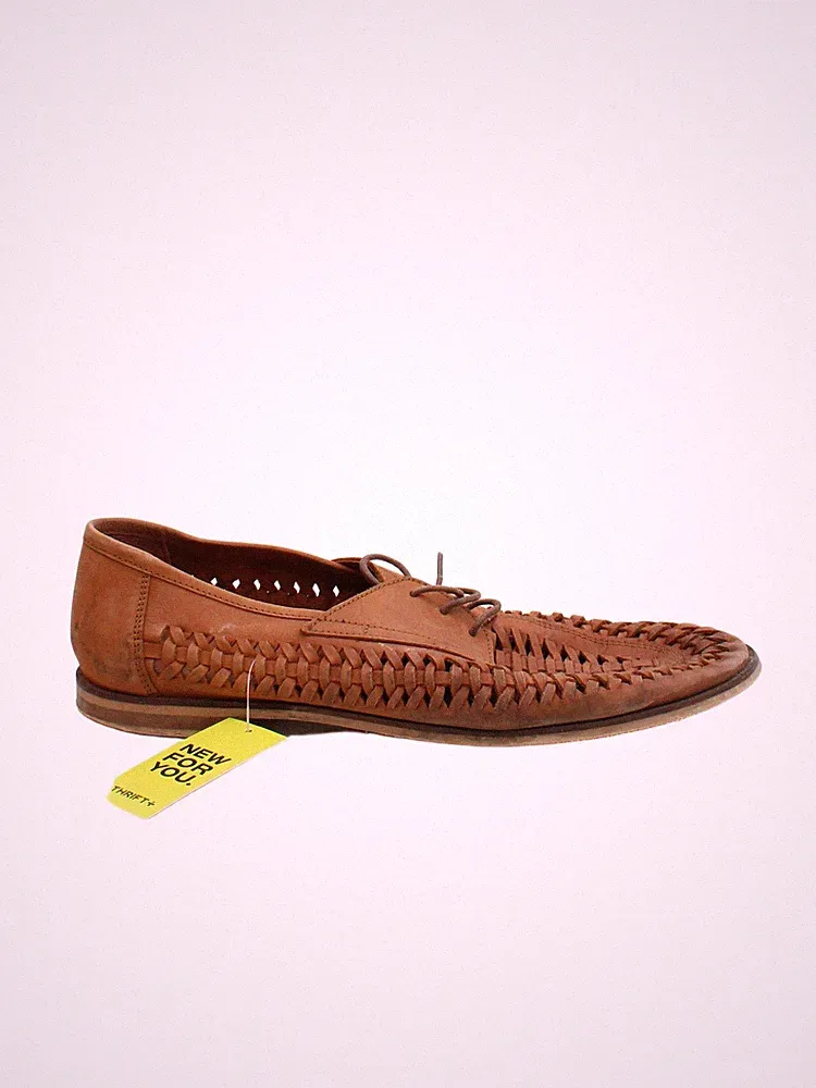 Büro Herren Schuhe UK 9 hellbraun 100% Leder Halbschuh
