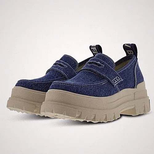 Buffalo Aspha Loafer Damen Schuhe Gr. 36 NEU Vegan Jeans-Style Halbschuhe