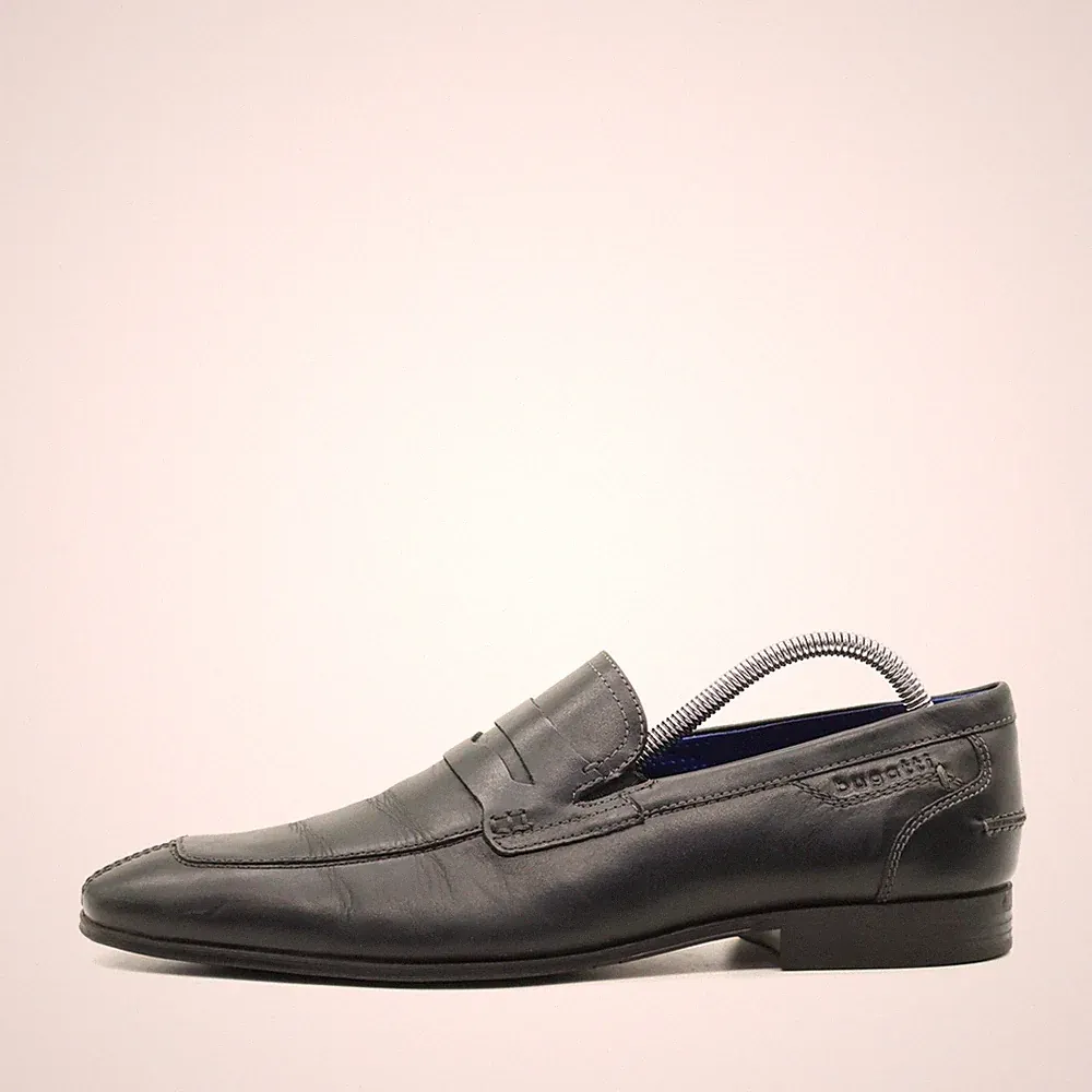 Bugatti Herren Business-Schuhe EU 43 Penny Loafer Schwarz Classic