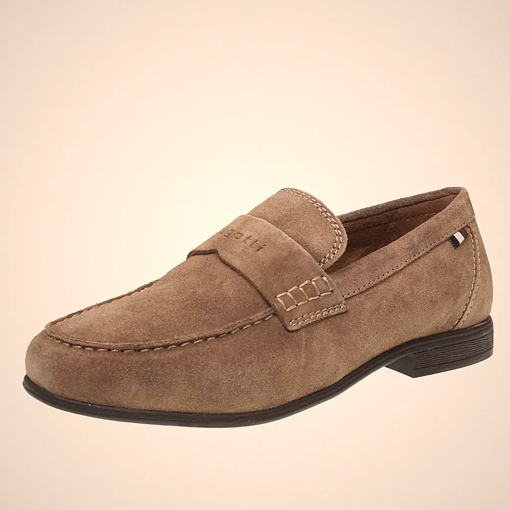 Bugatti Trip - graue Wildleder Halbschuhe - Herren Schuhe Halbschuhe