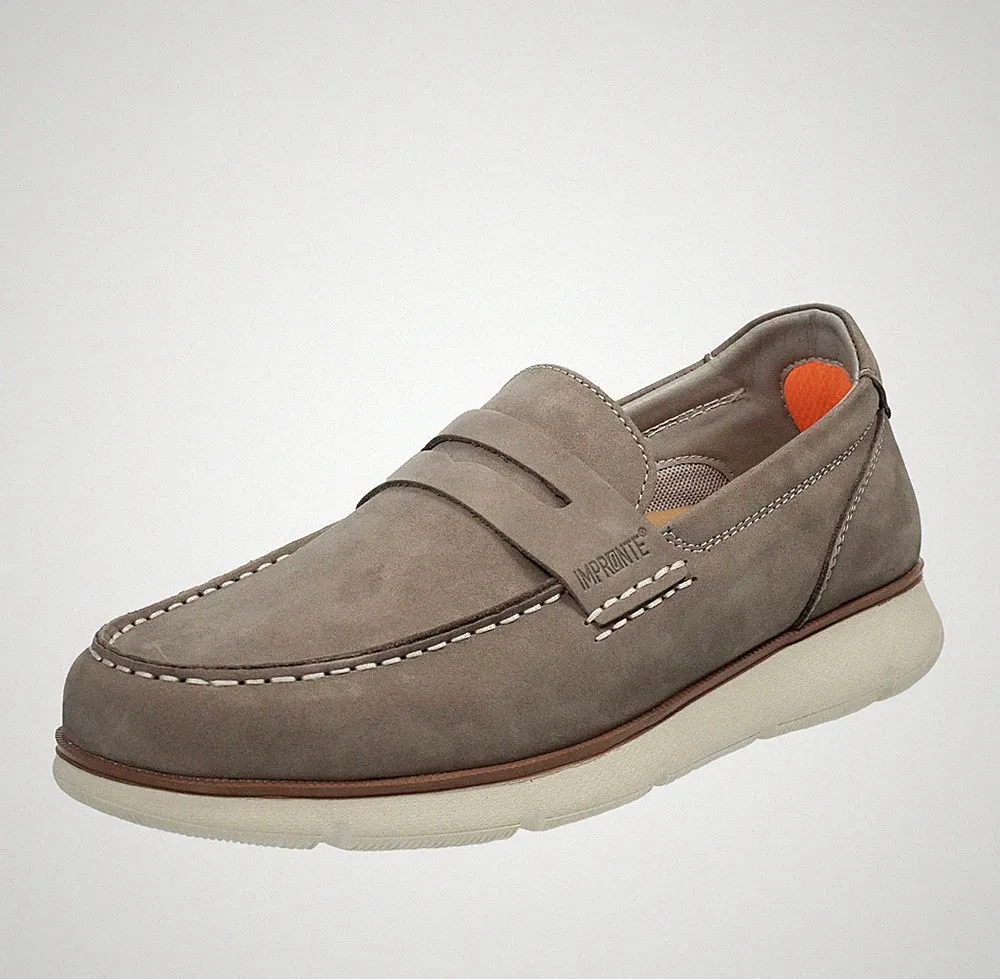 Burano Moc Prints - graue Leder Halbschuhe - Herren Schuhe Halbschuhe Komfort