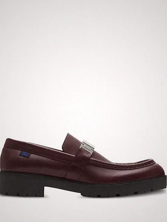 Burberry Leder Halbschuh links Leger Raft 8102694 142645747 [U]