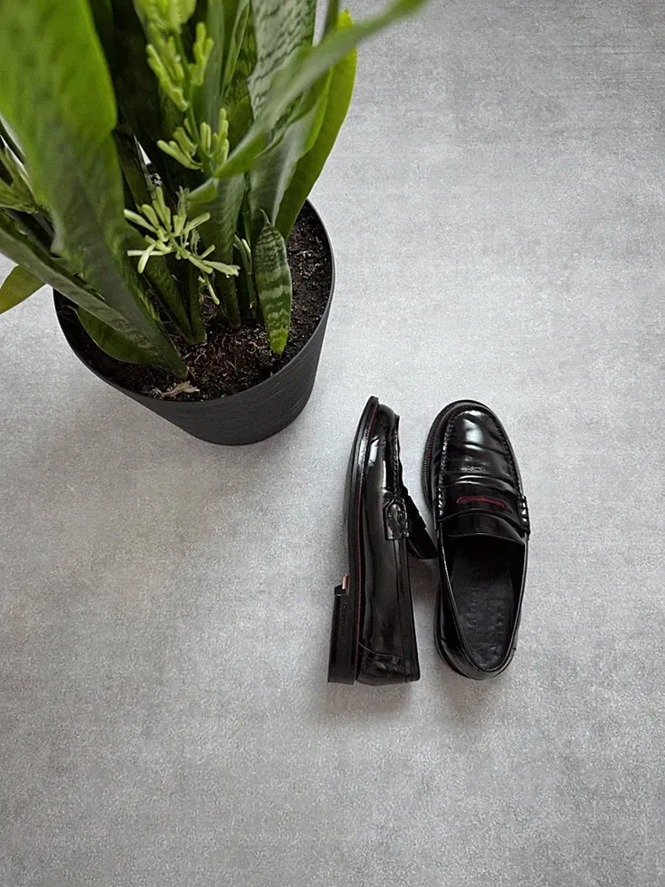 BURBERRY London Penny Loafer Schwarz Leder Schuhe Herren EU 43 US 10 UK 9...