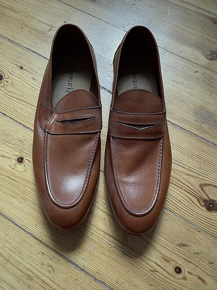 Café Noir Herren Loafer Schuhe Leder Gr.44 men loafer penny slot leather slipper