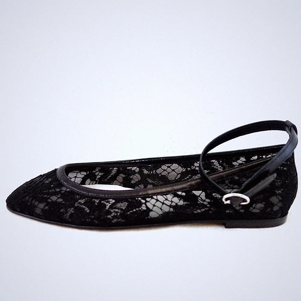 Caiman Loafer Ballerinas Schwarz 36 37 37,5 38 39 Damen Schuhe Spitze Leder Neu