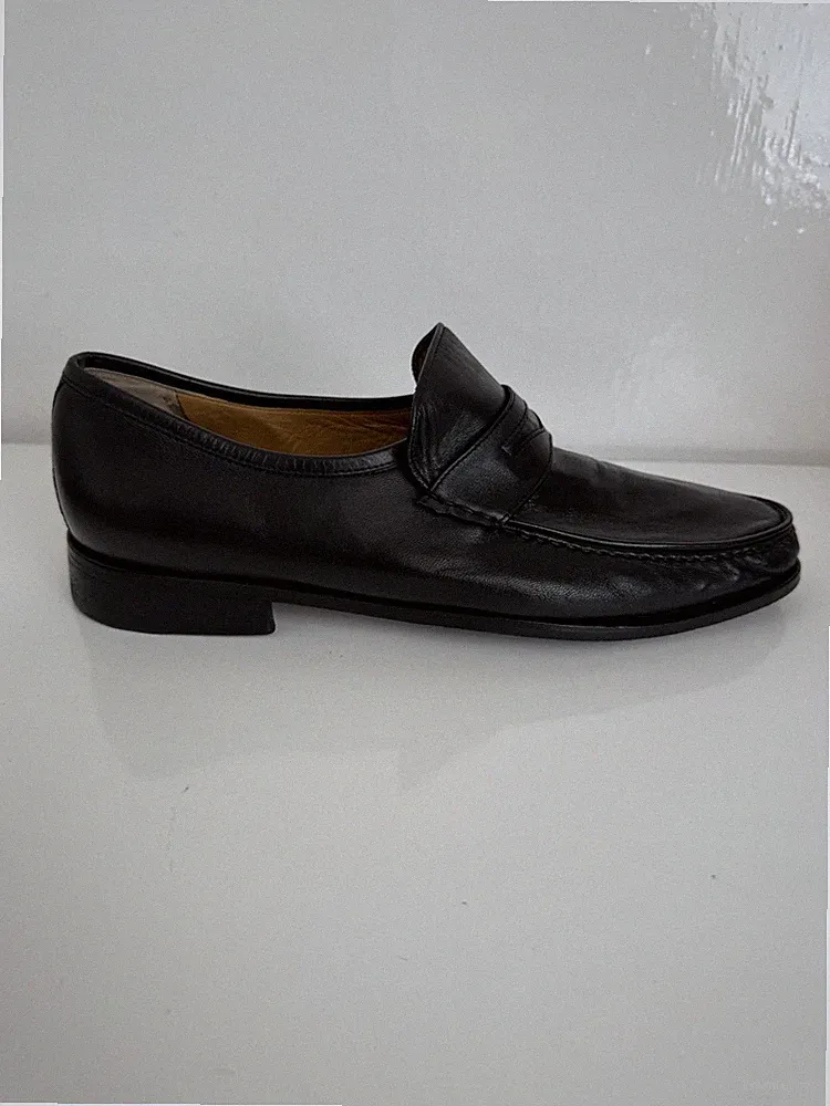 Calpierre Herren Business Loafer Penny Leder Schwarz Gr. 43 Made in Italy
