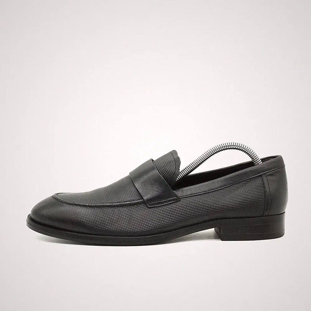 Calvin Klein Herren Sergio Slipper Schwarz Leder Komfortabel Loafer EU 43