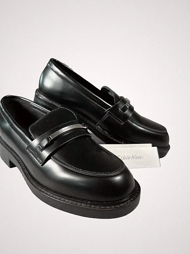 Calvin Klein Slipper Größe 38 Damen Schwarz Loafer Halbschuh
