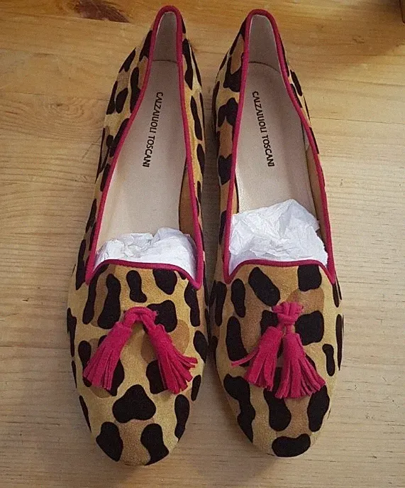 Calzaiuoli Toscani damen Loafer gr.38,5 ,bunt neu,Wildleder