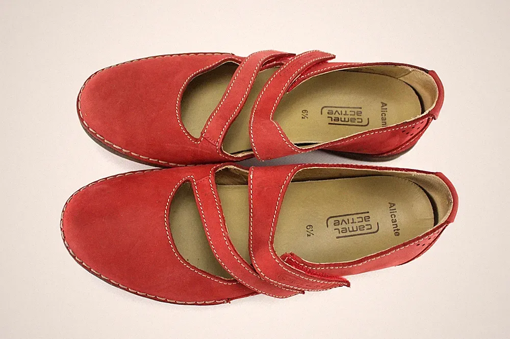 Camel Active Gr.40 Uk.6,5 Damen Ballerinas Slipper Loafers Rot TOP P 228