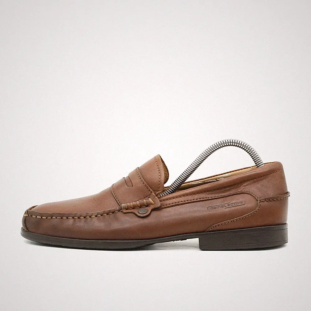 Camel Active Herren Loafer EU 42 Penny Slipper Braun Leder Mokassin