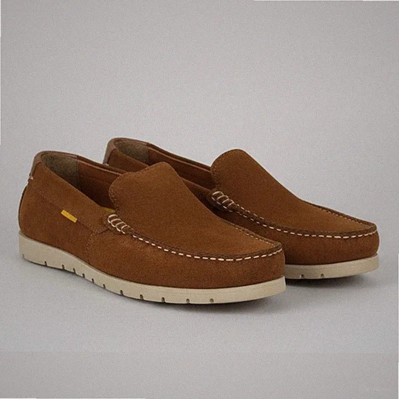 Gelb Wildleder-Loafer