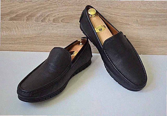 Camel Active Mokassin Slipper Loafer Nappaleder Schwarz Gr. 10,5 = 45