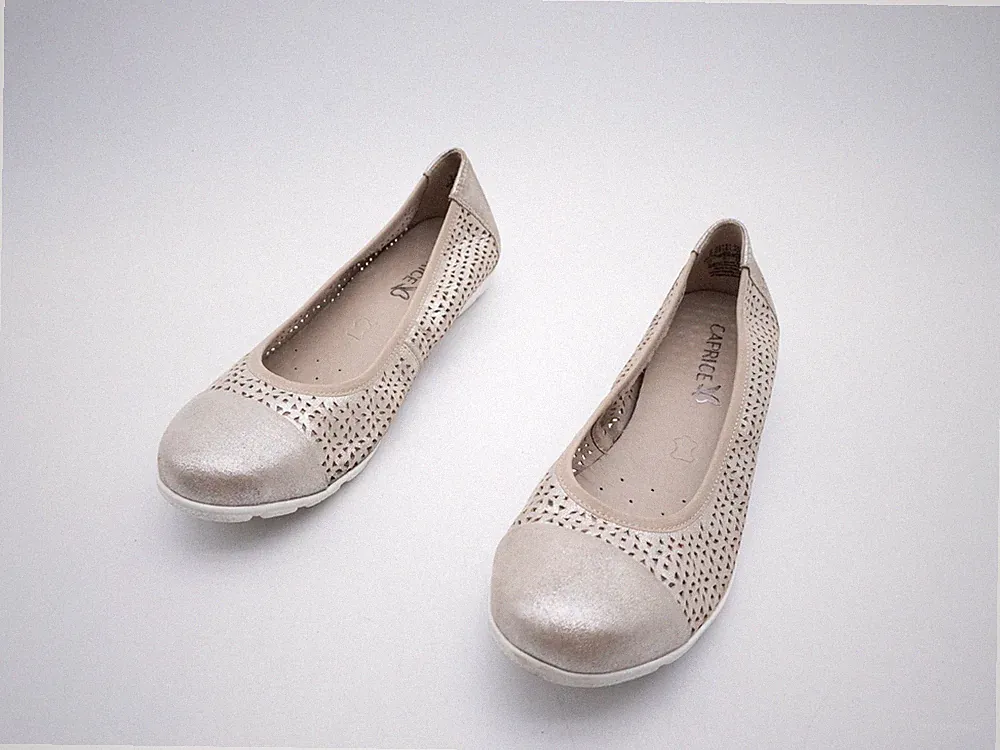 CAPRICE Damen Ballerina Halbschuh Slipper Loafer gold Gr 38 EU Art 33741-99