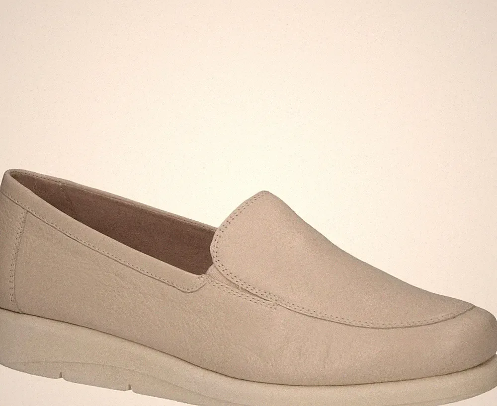 Caprice Damen Beige Leder Keilabsatz Loafer Freizeit 9-24750-41170