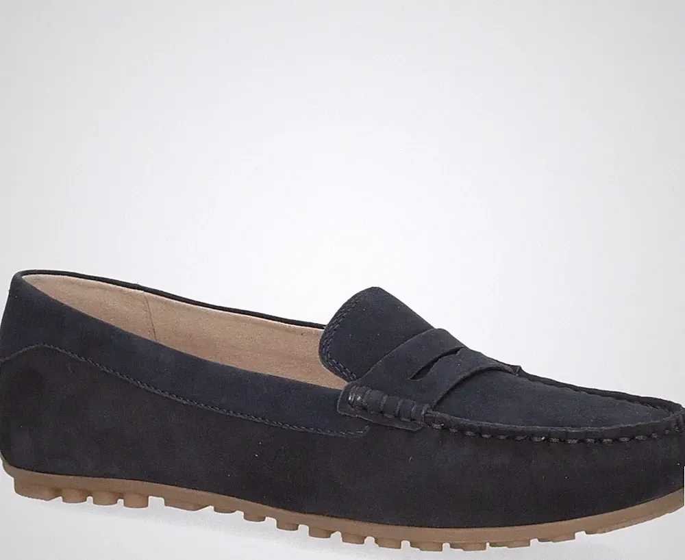 Caprice Damen Blaue Leder Loafer Freizeit 9-24651-42857