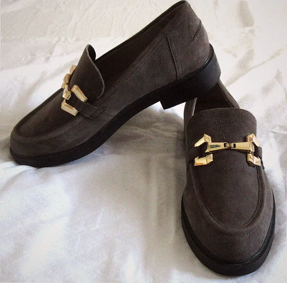 Caprice Damen Mokassin / Slipper / Loafer ~grau~ Gr. 40 -Wildleder
