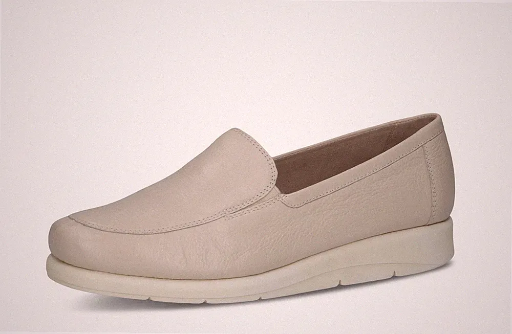 Caprice Halbschuhe 9-24750-41 Nappaleder beige Keilabsatz 3 cm