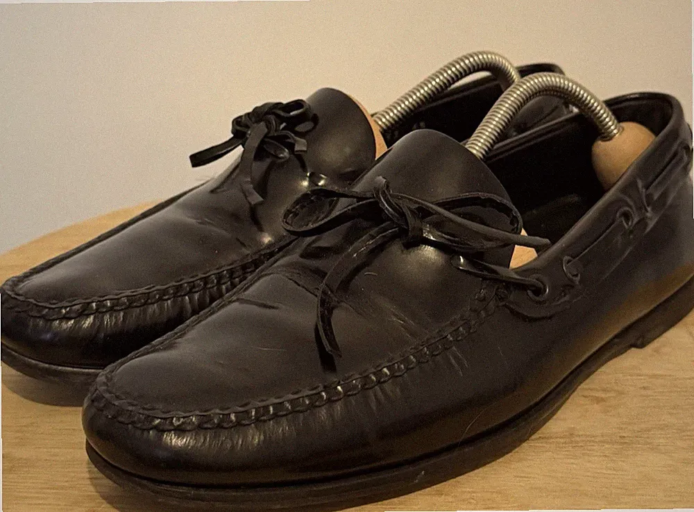 Car Shoe Slipper Mokassins Schuhe Gr. 40,5 (6,5) schwarz Echtleder Loafer
