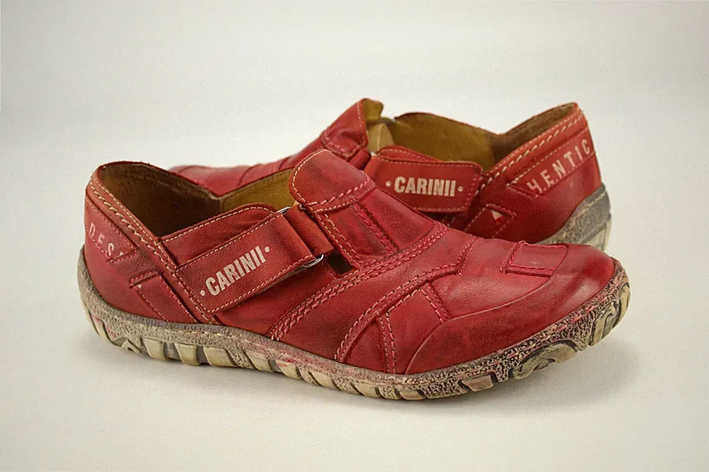 Carinii Gr.38 Damen Halbschuhe Loafers Slipper Sneaker Rot TOP P 397