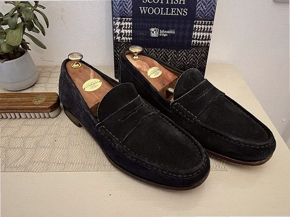 Carmina – Penny Loafer – Blue Suede – Modell 80290 – Größe 9 UK