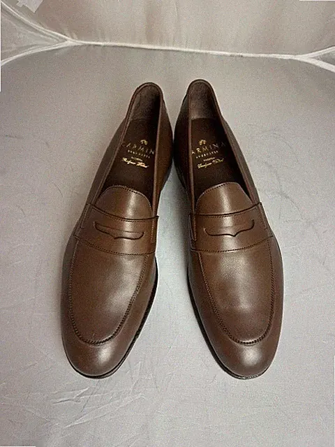Carmina Shoemaker Unlined Penny Loafer Size UK 5,5 Sineu 80730 Brown funchal