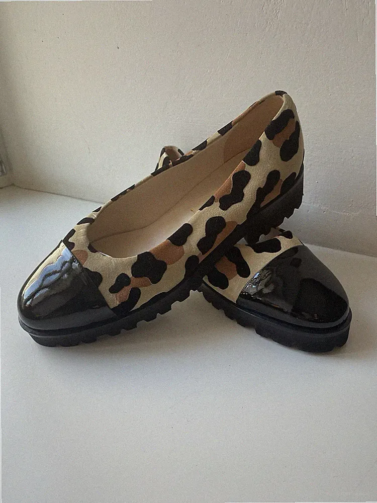 Carraro Venezia Loafer Slipper Ballerina Schlupf Schuh Leo Lack Gr. 37 Neu