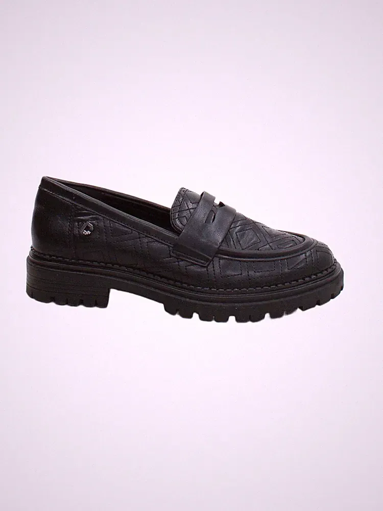 Carvela Herrenschuhe UK 4 Schwarz Geometrisch 100% Leder Halbschuh