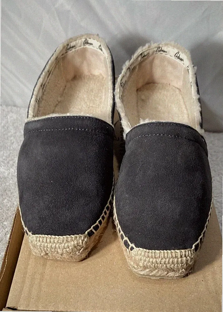 Castaner Damen Espadrille Pia schwarz Wildleder Fleece gefüttert, UK 3 / 36