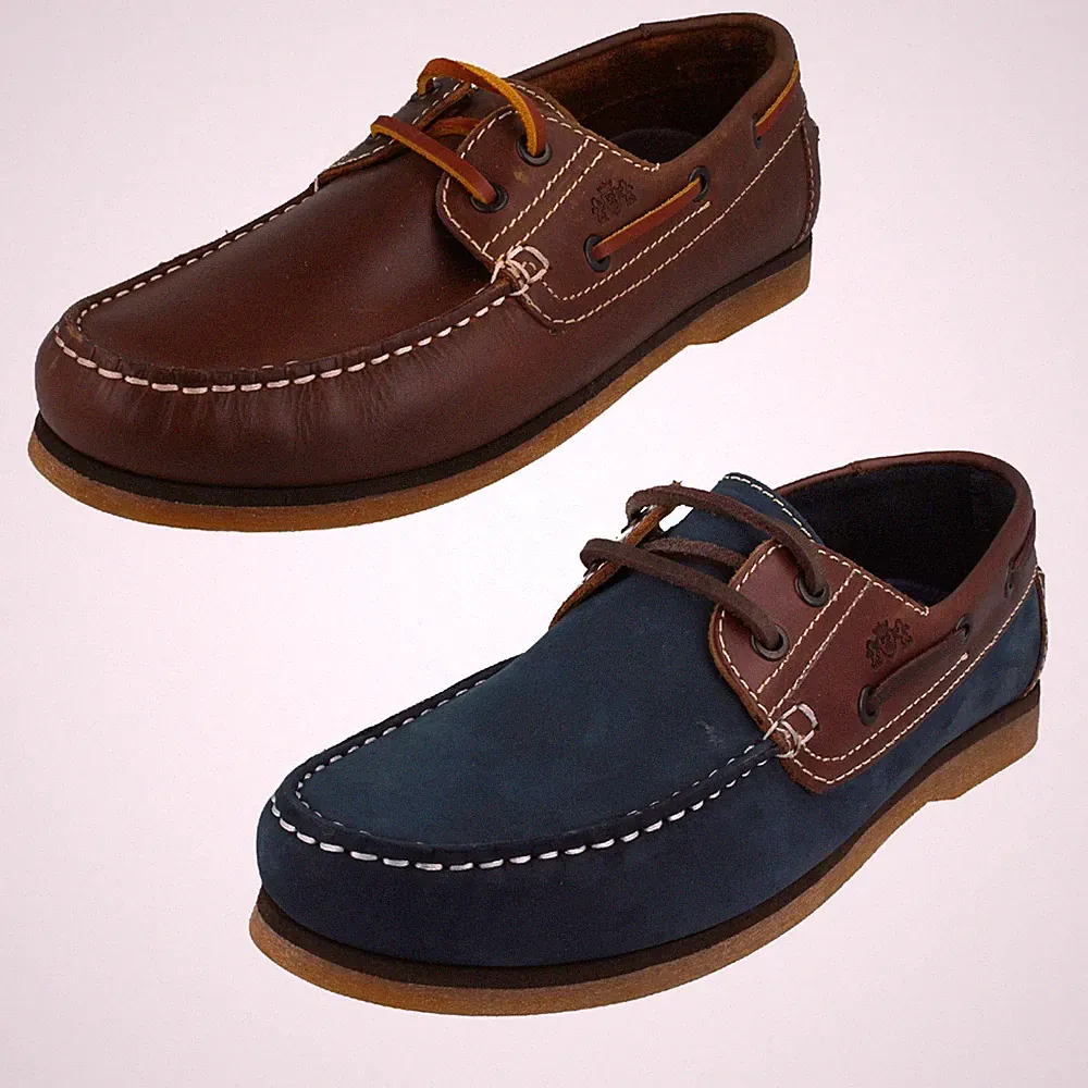 Catesby Herren Deckschuhe Hector Loafer Slipper Navy/Brown