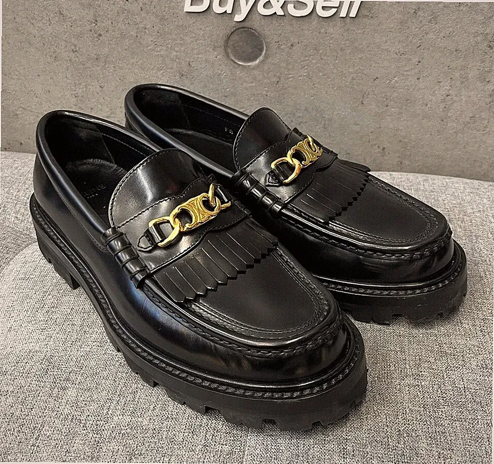 Celine Kettenmokassin Triomphe Margaret Schwarz 344893602C 148410523 [U]