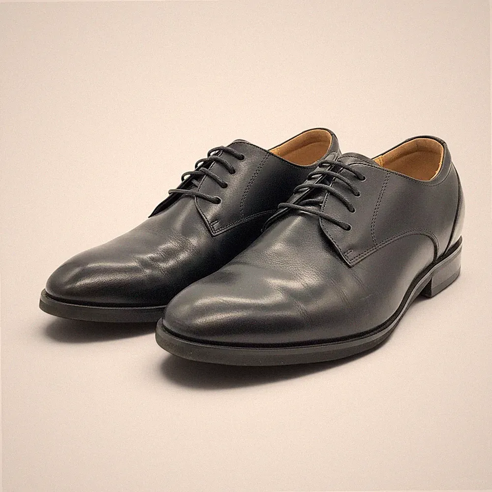CHAMARIPA Herren Oxford Stil Elevator Schuhe Schnürhalbschuhe Schwarz, EUR 37