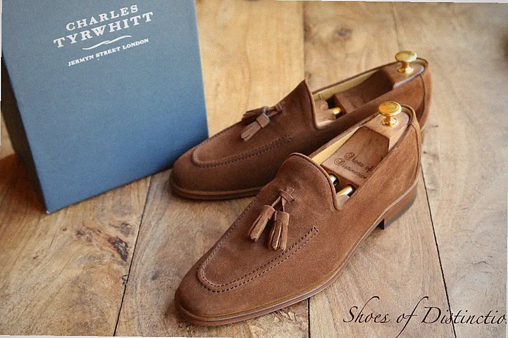 Charles Tyrwhitt Braun Wildleder Quasten Schuhe Halbschuhe Herren UK 8 US 9...