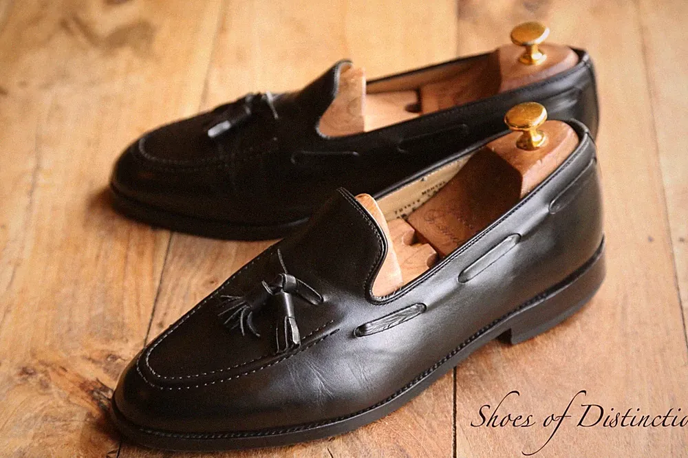 Charles Tyrwhitt schwarz Leder Quasten Schuhe Halbschuhe Herren UK 8,5 E US 9,5