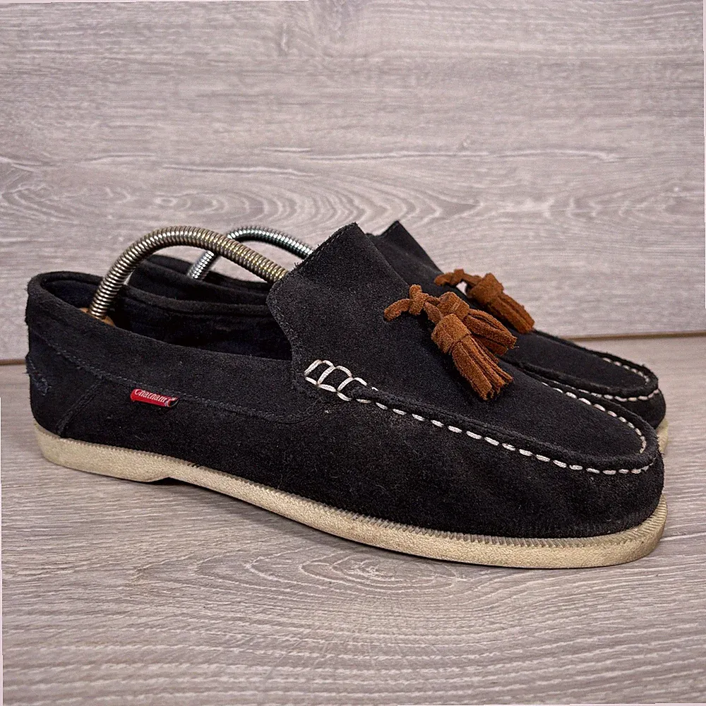 Chatham Bootsschuhe Herren blau UK Größe 9 Wildleder Quaste Halbschuh Tobago Deck Schuhe