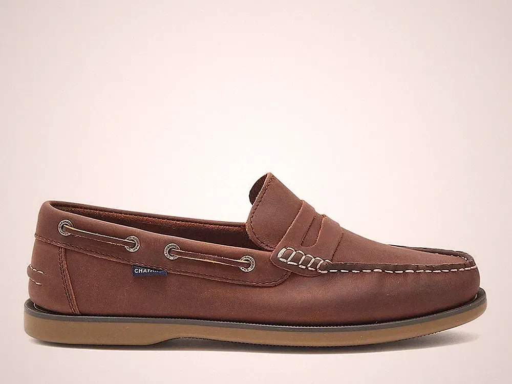 Chatham Shanklin Lederschuhe Herren Burgundy Slip-On