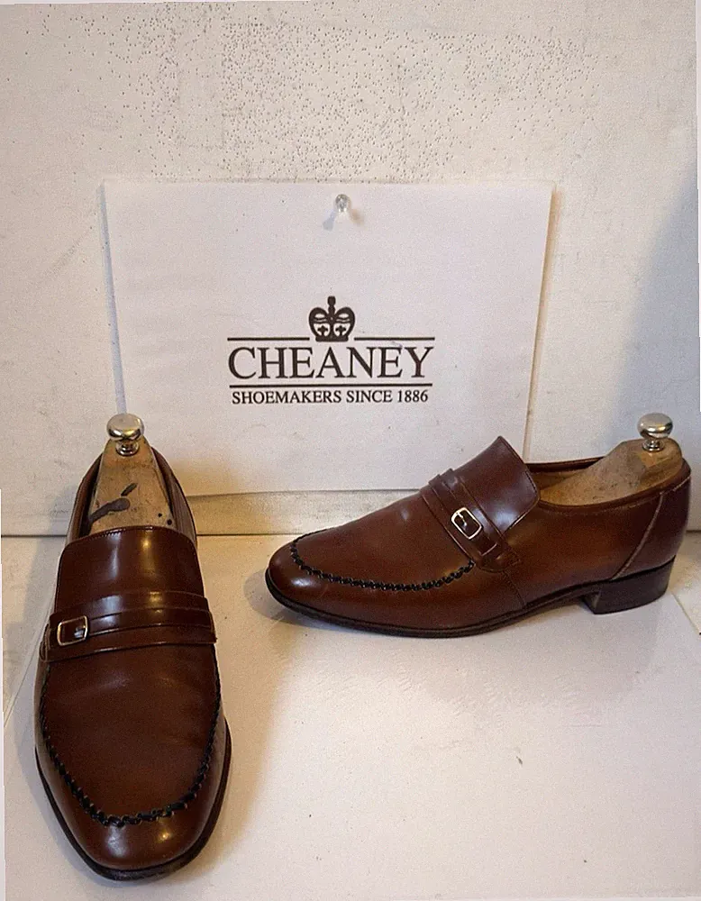 Cheaney Poole hochwertige Leder Loafer Schuhe Größe UK 10 EU 44 Handmade in UK