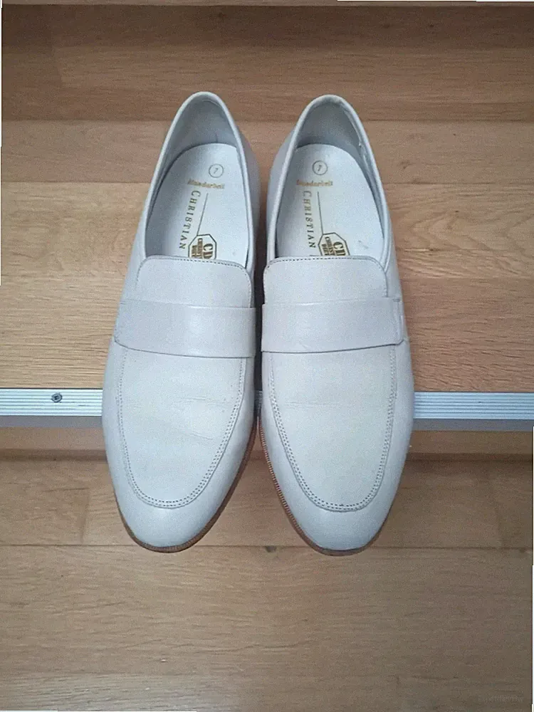 Christian Dietz, Slip On Schuhe, Loafer, Gr. 40, Leder, Elfenbein, Tadellos