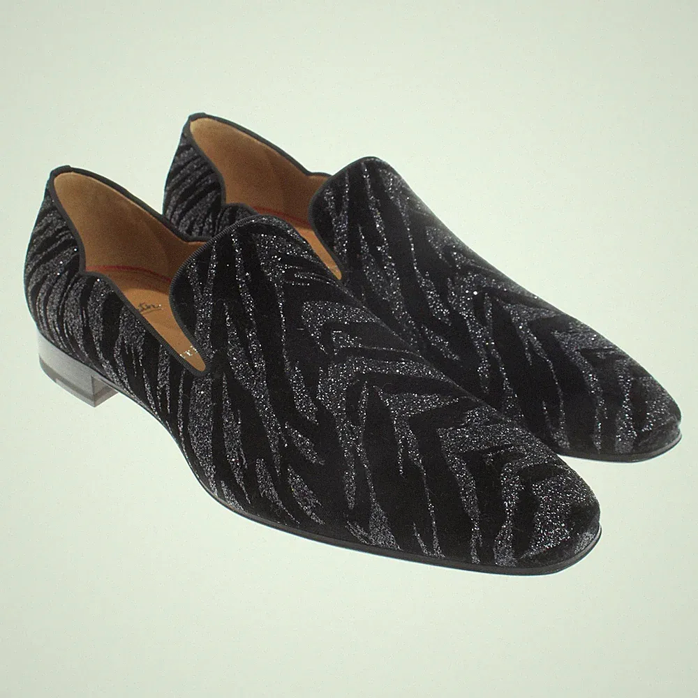 Christian Louboutin Loafers 43 EUR Schwarz Metallic