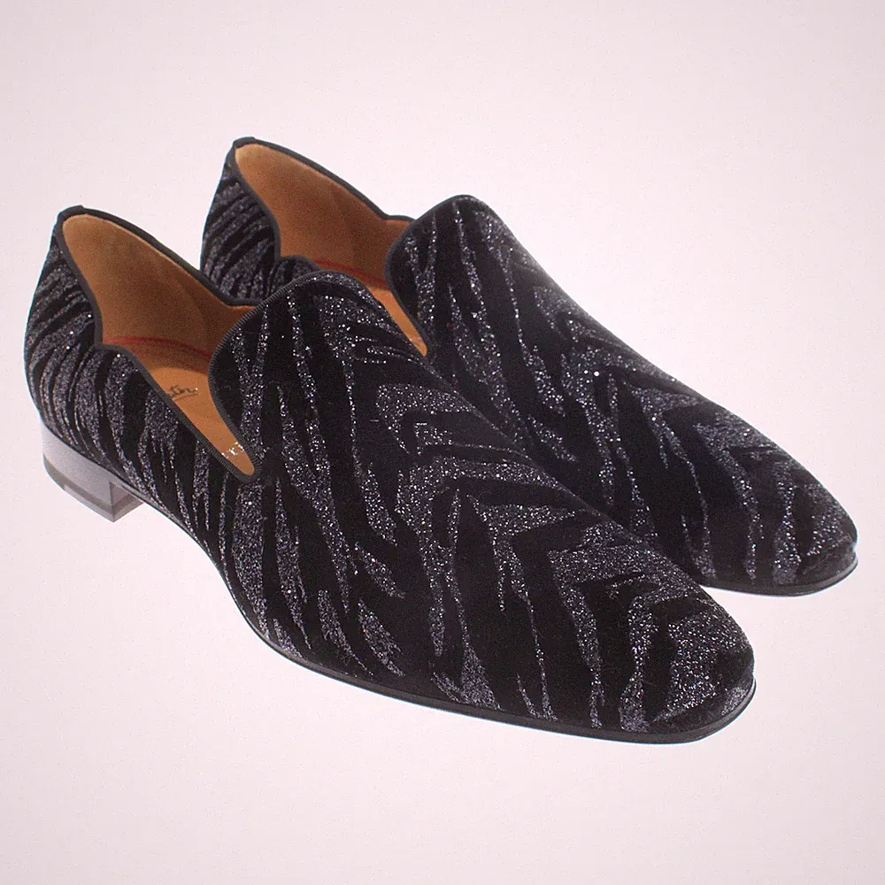 Christian Louboutin Loafers 43 EUR Schwarz Metallic