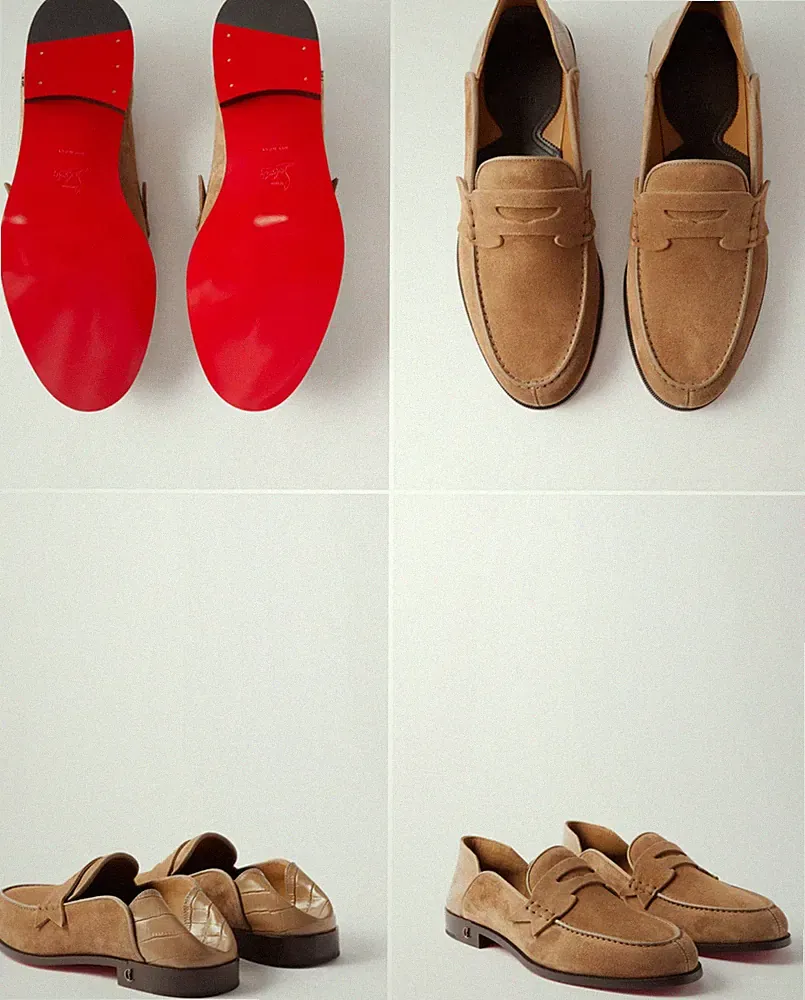 CHRISTIAN LOUBOUTIN Suede Loafers Slippers Sneakers Schuhe Turnschuhe Shoes 43
