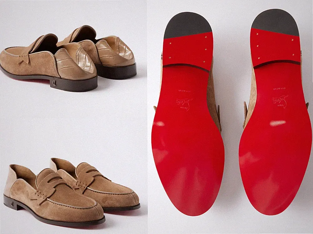 CHRISTIAN LOUBOUTIN Suede Loafers Slippers Sneakers Schuhe Turnschuhe Shoes 46