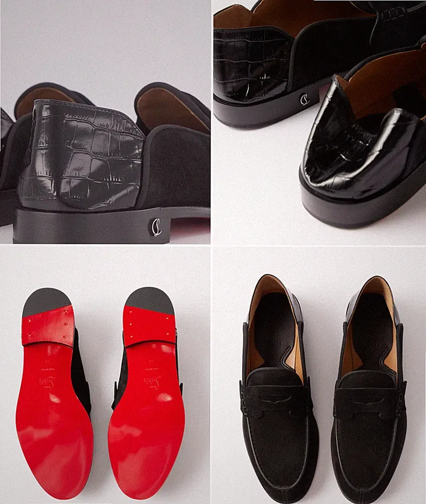 CHRISTIAN LOUBOUTIN Suede Peny Loafers Slippers Sneakers Schuhe Turnschuhe 41