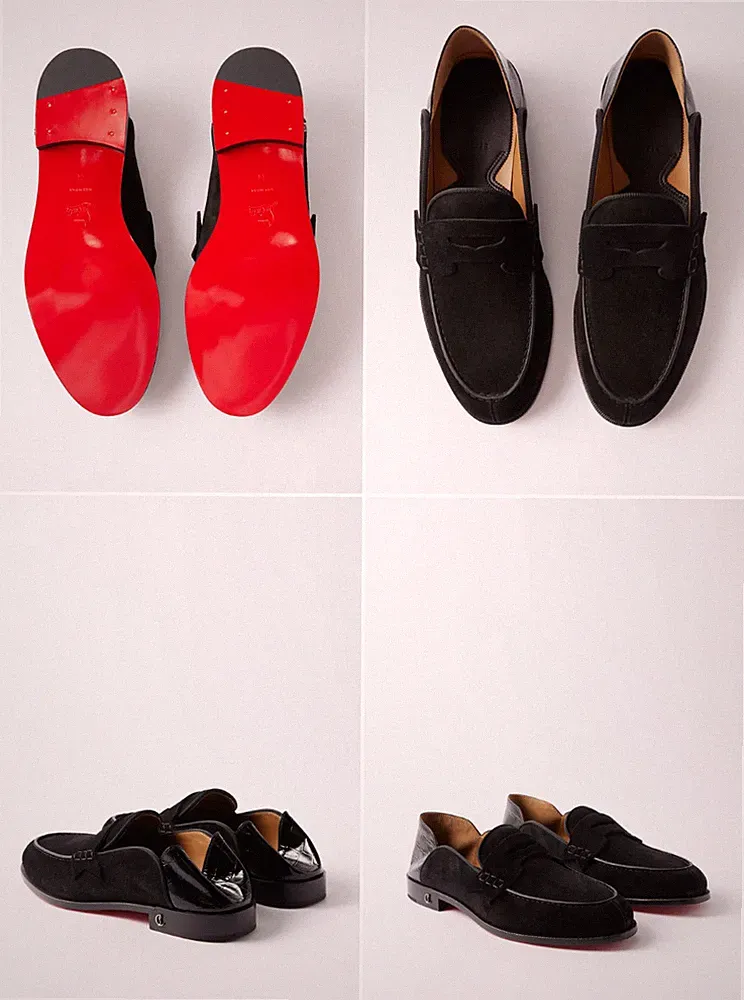 CHRISTIAN LOUBOUTIN Suede Peny Loafers Slippers Sneakers Schuhe Turnschuhe 41,5
