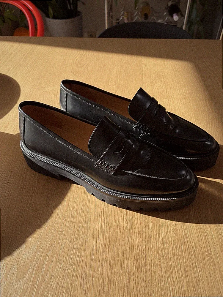 Chunky Penny Loafer •schwarz• Leder •wie neu