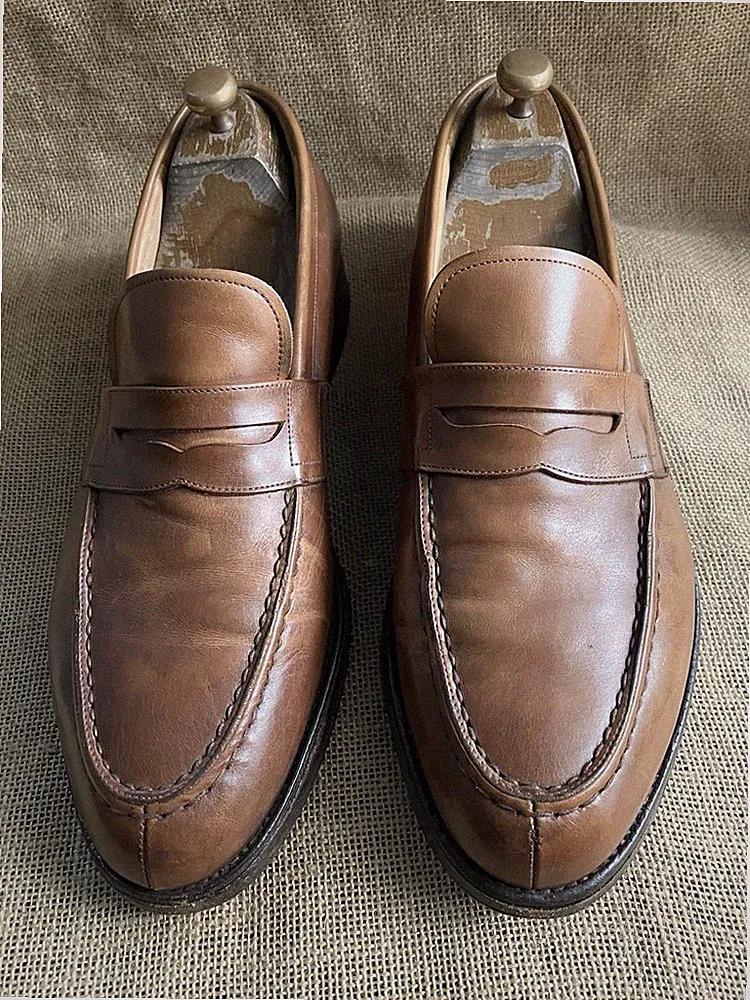 Church's Darwin braune Leder-Loafer mit einfacher Zehenpartie Größe UK 11,5 G...