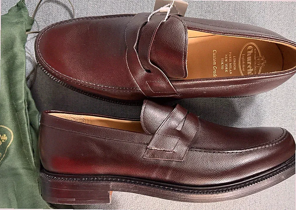 Church's elegante Schuhe maßgefertigte braune Penny Loafer Größe UK 11 EU 45 NEU