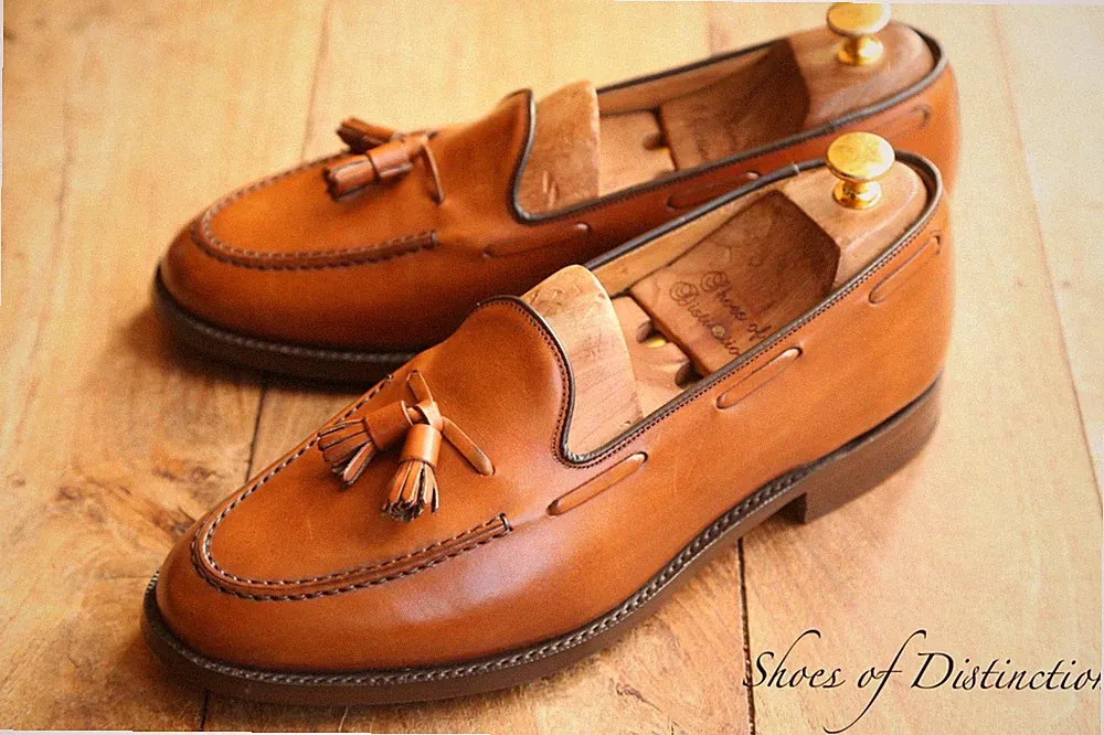Church's Keats hellbraune Leder-Halbschuhe mit Quasten Schuhe Herren UK 9 G U...